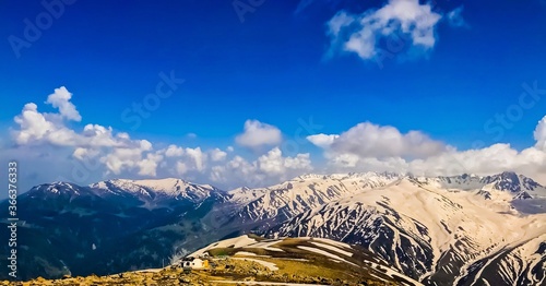 Snowcapped mountains in Gulmarg, Kashmir