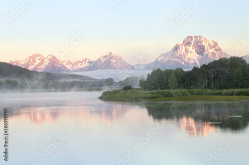Misty Morning on Oxbow Bend in Grand Teton National Park