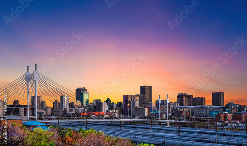 Nelson Mandela Bridge over Johannesburg Park Station in Gauteng South Africa