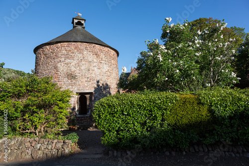 Historic dovecote tower in Dunster, Somerset UK