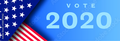 Presidential election banner with USA symbols. Presidential election 2020. Election banner Vote 2020 with Patriotic Stars.