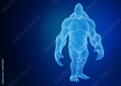 3d rendering of a gorilla