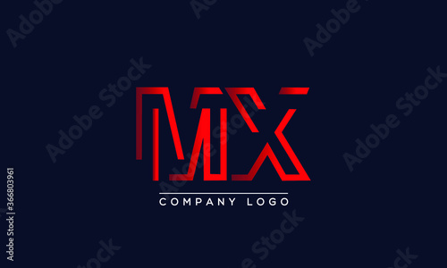 Creative Letters MX Logo Design Vector Template. Initial Letters MX Logo Design