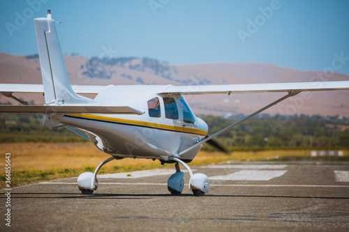 Light aircraft on takeoff