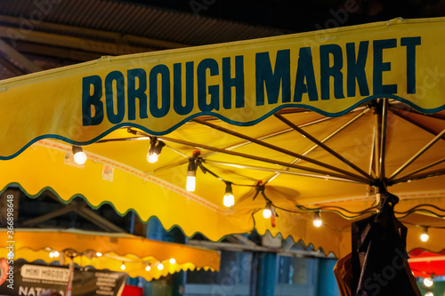 Sign of Borough Market in London