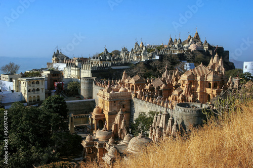 Jain temples on top of Shatrunjaya hill. Palitana (Bhavnagar district), Gujarat, India