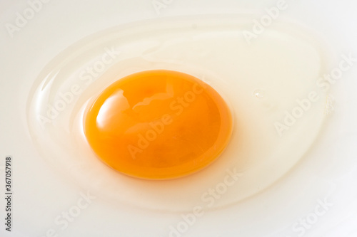 A close-up of yolks and runny eggs