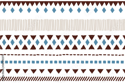 Ethnic vector seamless pattern. Tribal geometric background, boho motif, maya, aztec ornament illustration. mexican textile print texture