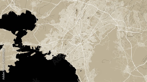 Athens map. Athens city map poster. Map of Athens street, urban area.