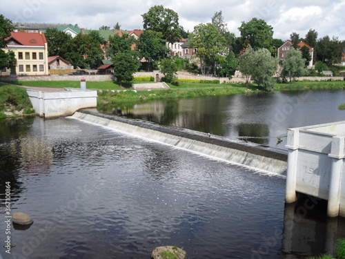 Bund on pskov river, Pskov, Russia