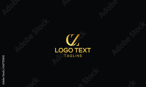 Unique modern creative elegant luxurious artistic gold and black colour CZ initial based letter icon logo