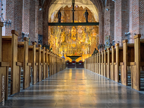 the golden amber altar of the brigitten church in gdansk