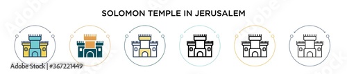 Solomon temple in jerusalem icon in filled, thin line, outline and stroke style. Vector illustration of two colored and black solomon temple in jerusalem vector icons designs can be used for mobile,