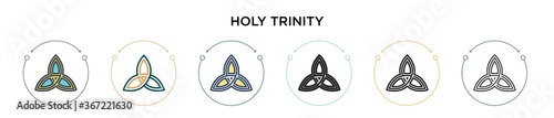 Holy trinity icon in filled, thin line, outline and stroke style. Vector illustration of two colored and black holy trinity vector icons designs can be used for mobile, ui, web