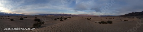 Panoramic View of California Sand Dunes at Dusk 