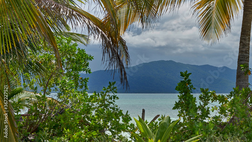 Mainland view from uninhabited island