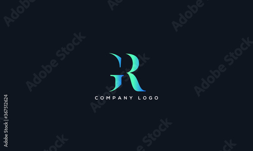 Abstract creative minimal and unique alphabet letter icon logo GR