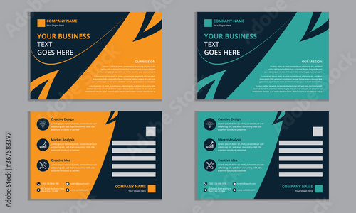 Postcard Design Vector Template, Set Template Design For Social Media, Web Banners, Background, Presentation, Brochure, Book Cover Layout And Flyers.
