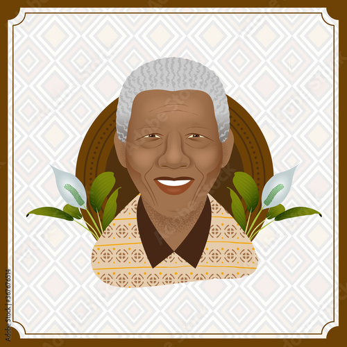 Vector illustration of Nelson Mandela, He was a South African anti-apartheid revolutionary and political leader
