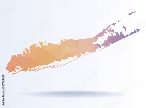 Low poly map of Long Island