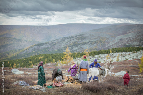 tsaatan family in the mountains of northern Mongolia