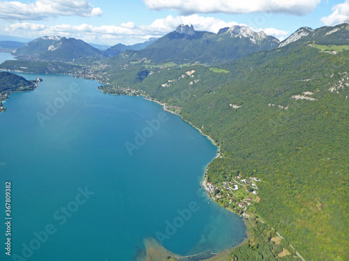 Aerial view of Lake Annecy, France 