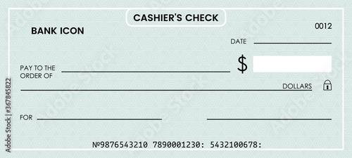 blank bank check. checkbook vector template. illustration