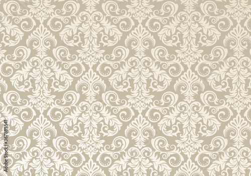 Beautiful damask pattern of brown and beige colors.
