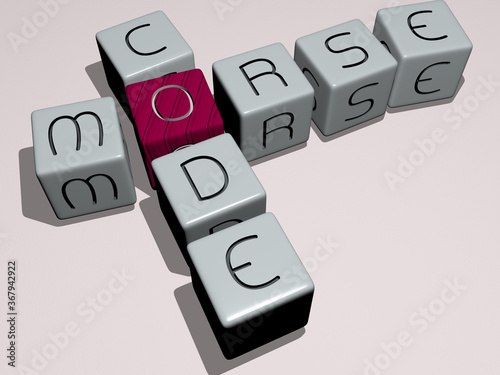 combination of Morse code built by cubic letters from the top perspective, excellent for the concept presentation. illustration and background