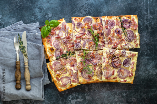 Traditional german flammkuchen