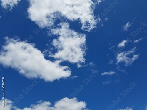 晴れ・青空（紺碧）・朝、昼・積雲（わた雲）・雲5割Sunny, blue sky (azure), morning, daytime, cumulus (wata cloud), cloud 50%