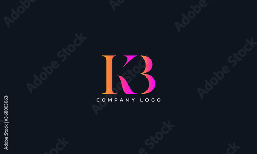 Abstract creative minimal and unique alphabet letter icon logo KB