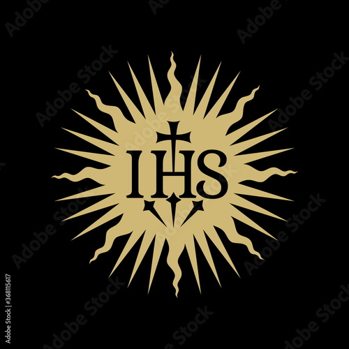 Christian symbols. Illustration of the Jesuit Order. The Society of Jesus is a religious order of the Catholic Church headquartered in Rome.