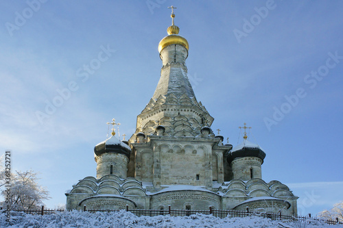 Preobrazhenskaya Church in the village Ostrov (16th century). Moscow region (2011).