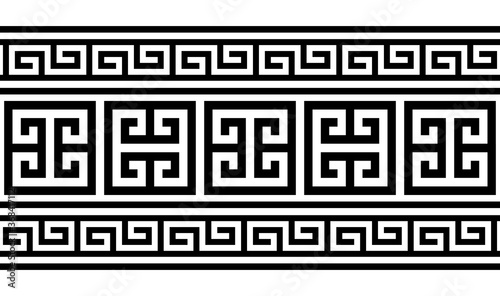 Greek key pattern seamless vector design - inspired by ancient Greece pottery art 