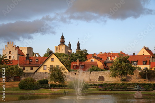 Almedalen city Park in Visby at Gotland, Sweden