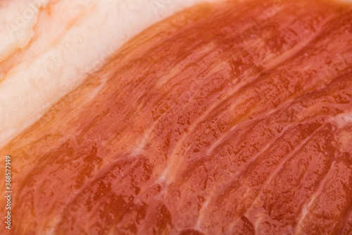 Macro lens in the color of the enticing cold meat ingredients