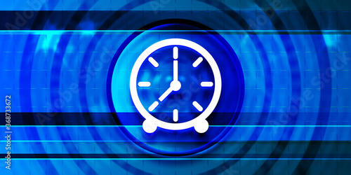 Clock icon optimum prime digital smart blue banner background abstract futuristic motion illustration