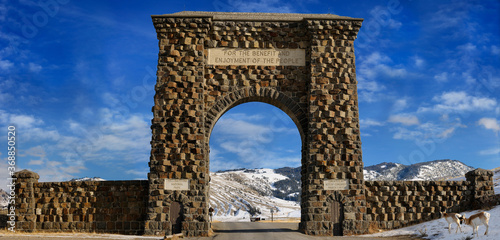 Original Roosevelt Arch North Gate to Yellowstone National Park Montana built in 1903