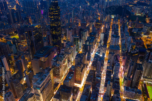 Top view of Hong Kong night