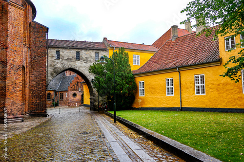 Roskilde, Denmark The grounds of the Roskilde Cathedral and burial site of Danish kings.