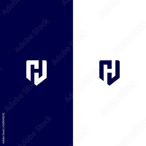 Letter H shield logo vector designs