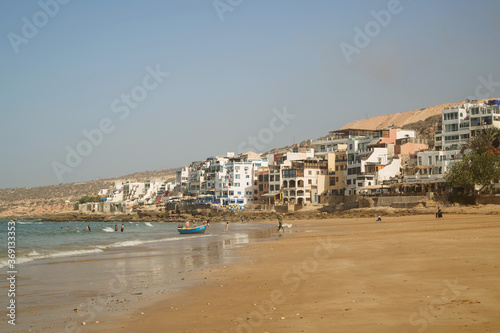 photo houses on the Atlantic ocean in a Moroccan village called tarazought near city Agadir Morocco 