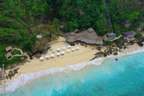 Beautiful tropical beach, still very natural, popular as Karma Beach, South Coast of Bali.