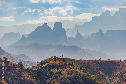 Breathtaking landscape view of the Simien Mountains National Park, Ethiopia