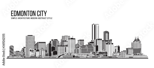 Cityscape Building Abstract Simple shape and modern style art Vector design - Edmonton city