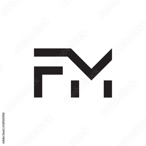 letter FM logo template