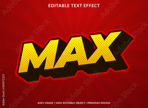 max text effect template with 3d style and retro bold font concept use for brand label and logotype sticker