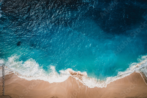 View of the ocean and wild beach from above