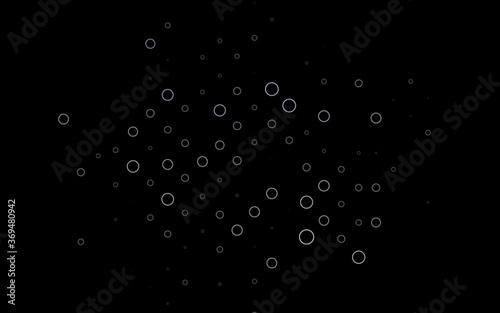 Dark Black vector pattern with spheres. Modern abstract illustration with colorful water drops. Pattern of water, rain drops.